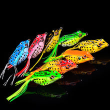 Load image into Gallery viewer, 1 Pcs 5G 8.5G 13G 17.5G Frog Lure Soft Tube Bait Plastic Fishing Lure with Fishing Hooks Topwater Ray Frog Artificial 3D Eyes
