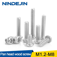 Load image into Gallery viewer, 10/20/50pcs Cross Recessed Pan Round Head  M1.2 M1.4 M1.6 M2 M2.5 M3 M4 M5 M6 M8 Stainless Steel Phillips Machine Screw
