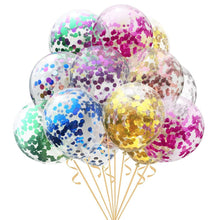 Load image into Gallery viewer, 10/20 Star Confetti Balloons Metallic Confetti Latex Transparent Ballon Baby Shower Birthday Party Wedding Decoration Ball Globo
