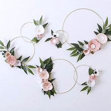 Load image into Gallery viewer, 10-40cm Gold Iron Metal Ring Hoop Wreath Garland Floral Wreath Handmade Flowers Metal Hoop Wedding Birthday Baby Shower Decor
