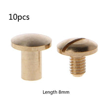 Load image into Gallery viewer, 10 Pairs Brass Chicago  Posts Belt Button for Leather Bookbinding Crafts
