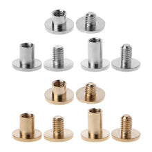 Load image into Gallery viewer, 10 Pairs Brass Chicago  Posts Belt Button for Leather Bookbinding Crafts
