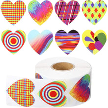 Load image into Gallery viewer, 100-500 Labels Love Rainbow Sticker Heart Shape Scrapbooking Gift Packaging Party Wedding Valentine&#39;s Day Stationery Sticker
