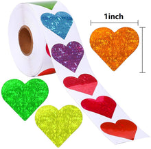 Load image into Gallery viewer, 100-500 Labels Love Rainbow Sticker Heart Shape Scrapbooking Gift Packaging Party Wedding Valentine&#39;s Day Stationery Sticker
