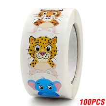 Load image into Gallery viewer, 100-500pcs 1inch Cartoon Animal Children Sticker Label Thank You Cute Toy Game Sticker DIY Gift Sealing Label Decoration Supp
