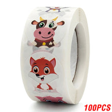 Load image into Gallery viewer, 100-500pcs 1inch Cartoon Animal Children Sticker Label Thank You Cute Toy Game Sticker DIY Gift Sealing Label Decoration Supp
