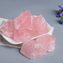 Load image into Gallery viewer, 100% Natural Pink Rose Quartz Stone Raw Crystal Stones Healing Mineral Specimen Rock Stone
