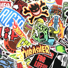 Load image into Gallery viewer, 100pcs cool skateboard fashion Stickers For Suitcase PVC Skateboard Laptop Luggage Fridge Phone Car Styling DIY Decal stickers
