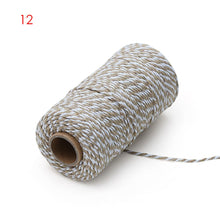 Load image into Gallery viewer, 100m/roll 2ply Bakers Twine String Cotton Cords Rope for Home Decor Handmade Christmas Gift Packing Craft DIY wrapping gift
