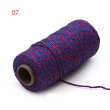 Load image into Gallery viewer, 100m/roll 2ply Bakers Twine String Cotton Cords Rope for Home Decor Handmade Christmas Gift Packing Craft DIY wrapping gift
