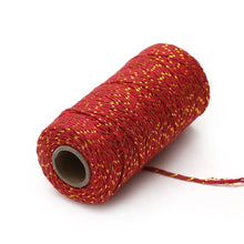 Load image into Gallery viewer, 100m/roll 2ply Bakers Twine String Cotton Cords Rope for Home Decor Handmade Christmas Gift Packing Craft DIY wrapping gift
