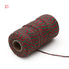Load image into Gallery viewer, 100m/roll 2ply Bakers Twine String Cotton Cords Rope for Home Decor Handmade Christmas Gift Packing Craft DIY wrapping gift
