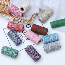 Load image into Gallery viewer, 100m/roll 2ply Bakers Twine String Cotton Cords Rope for Home Decor Handmade Christmas Gift Packing Craft DIY wrapping gift
