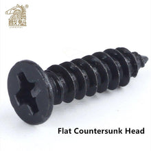 Load image into Gallery viewer, 100pcs M2 M2.6 M3 M3.5 Black Steel Mini Micro Small Phillips Flat Countersunk Head Cross Round Pan Head Self-tapping Wood Screw
