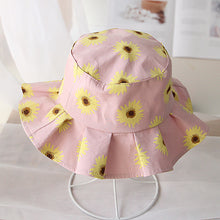 Load image into Gallery viewer, 1-4 Years Old Girl Spring and Summer SUNFLOWER Children&#39;s Bucket Hat Outdoor Sun-Shade Sun Protection
