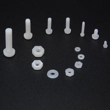 Load image into Gallery viewer, 150pcs White Nylon Hex Screw M2 M2.5 M3 M4 M5 Bolt Nut Standoff Spacer Kit with Plastic Box Corrosion Resistant
