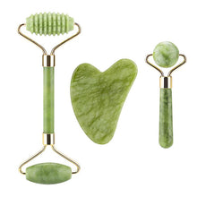 Load image into Gallery viewer, Ridged Roller Only Facial Massage Roller Guasha Board Kit Double Heads Jade Stone Face Lift Skin Relaxation Slimming BeAUty Tool Fa0001
