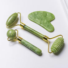 Load image into Gallery viewer, Ridged Roller Only Facial Massage Roller Guasha Board Kit Double Heads Jade Stone Face Lift Skin Relaxation Slimming BeAUty Tool Fa0001
