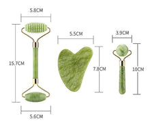 Load image into Gallery viewer, Ridged Roller Only Facial Massage Roller Guasha Board Kit Double Heads Jade Stone Face Lift Skin Relaxation Slimming BeAUty Tool Fa0001
