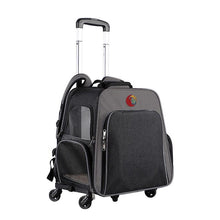 Load image into Gallery viewer, Grey Expandabale And Portable Rod Cat Dog'S Case On Wheel Breathable Pet Carrier Bag Outdoor Travel Backpack Fa0984
