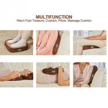 Load image into Gallery viewer, US Plug 2 In 1 Electric Heated Foot Warmer Cosy Unisex Velvet Feet Heated Foot Warmer Massager Big Slipper Foot Heat Warm Massage Shoes Fa1171
