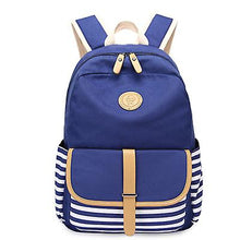 Load image into Gallery viewer, 1# Royal Blue 4 Pcs/Set Student Canvas Backpack Lunch Bag For Outdoor Travel Zf0631
