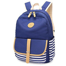 Load image into Gallery viewer, 1# Royal Blue 4 Pcs/Set Student Canvas Backpack Lunch Bag For Outdoor Travel Zf0631
