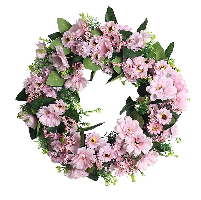 1# Artificial Rose Flower Wreath Simulation Eucalyptus Garland Wedding Home Decor Zf0766