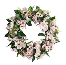 Load image into Gallery viewer, 1# Artificial Rose Flower Wreath Simulation Eucalyptus Garland Wedding Home Decor Zf0766
