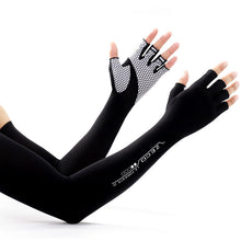 Load image into Gallery viewer, Camouflage Sunscreen Oversleeves Men's Quick-Drying Riding Non-Slip Half Finger Arm Guard Ice Silk Gloves
