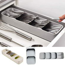 Load image into Gallery viewer, White Cutlery Storage Box Tableware Organizer Kitchen Flatware Drawer Tray Forks Knives Storage Box LC655
