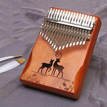 Load image into Gallery viewer, 17 Keys Bull Kalimba Thumb Paino Made By Solid Mahogany Portable Mbira Sanza African Wood Finger Piano
