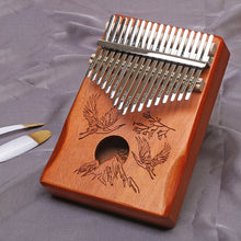 Load image into Gallery viewer, 17 Keys Bull Kalimba Thumb Paino Made By Solid Mahogany Portable Mbira Sanza African Wood Finger Piano
