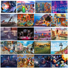 Load image into Gallery viewer, 1000 pieces of oil painting animal building paper puzzle decompression game
