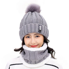 Load image into Gallery viewer, 3 Pieces Set Women's Knitted Hat Scarf Caps Neck Warmer Winter Hat for Ladies Girls Skullies Beanies Warm Fleece Caps
