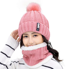 Load image into Gallery viewer, 3 Pieces Set Women's Knitted Hat Scarf Caps Neck Warmer Winter Hat for Ladies Girls Skullies Beanies Warm Fleece Caps
