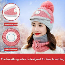 Load image into Gallery viewer, 3 Pieces Set Women's Knitted Hat Scarf Caps Neck Warmer Winter Hat for Ladies Girls Skullies Beanies Warm Fleece Caps
