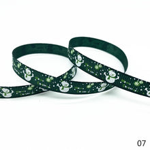Load image into Gallery viewer, 5 Yards 10mm Christmas Ribbon Printed Grosgrain Ribbons for Gift Wrapping Wedding Decoration Hair Bows DIY

