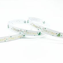 Load image into Gallery viewer, 5 Yards 10mm Christmas Ribbon Printed Grosgrain Ribbons for Gift Wrapping Wedding Decoration Hair Bows DIY
