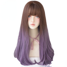 Load image into Gallery viewer, Layer Blue Brown Black LOLITA Wigs With Bangs Long Straight Omber Purple Noble Wigs For Women Fashion Cosplay Wig

