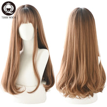 Load image into Gallery viewer, Layer Blue Brown Black LOLITA Wigs With Bangs Long Straight Omber Purple Noble Wigs For Women Fashion Cosplay Wig
