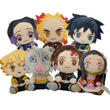 Load image into Gallery viewer, 7pcs/set 20cm Demon Slayer Plush Doll Kawaii Nezuko Shinobu Tanjiro Mitsuri Zenitsu Cosplay Stuffed Plush Toys Kimetsu No Yaiba
