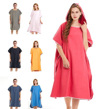 Load image into Gallery viewer, Adult Microfiber Towels Wetsuit Change Robe Poncho Surf Hooded Quick Dry Beach Outdoor Towel For Swimming Swimsuit Robe
