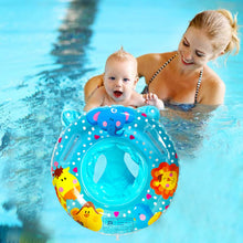 Load image into Gallery viewer, Baby Swimming Pool Rings Seat Cute Inflatable Swim Ring Float Seat Swim Circle with Dual Handle for Baby Toddlers Pool Bathtub
