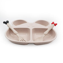 Load image into Gallery viewer, Children Cute Cartoon Bear Tableware Set Wheat Straw Baby Dinner Plate Feeding Dishes Toddler Training Bowl Spoon Fork for Kids
