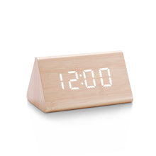 Load image into Gallery viewer, Digital Clock LED Wooden Alarm Clock Table Sound Control Electronic Clocks Desktop USB/AAA Powered Desperadoes Home Table Decor
