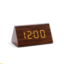 Load image into Gallery viewer, Digital Clock LED Wooden Alarm Clock Table Sound Control Electronic Clocks Desktop USB/AAA Powered Desperadoes Home Table Decor
