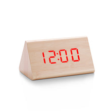 Load image into Gallery viewer, Digital Clock LED Wooden Alarm Clock Table Sound Control Electronic Clocks Desktop USB/AAA Powered Desperadoes Home Table Decor
