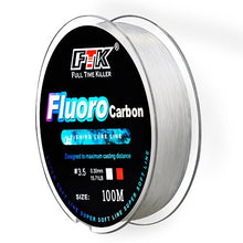 Load image into Gallery viewer, 100m Fluorocarbon Fishing Lure Line 4.13-34.32LB Carbon Fiber Leader Fly Fishing Line Super Soft Line Pesca
