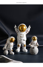 Load image into Gallery viewer, 3pcs Nordic Astronaut Figurines Resin Sculpture Modern Home Decor Miniatures Table Ornaments Cosmonaut Figure Home Decorative
